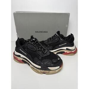 Limited Edition Balenciaga Triple S Black Distressed US 11